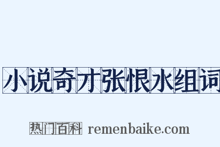 小说奇才张恨水组词是什么意思的图片